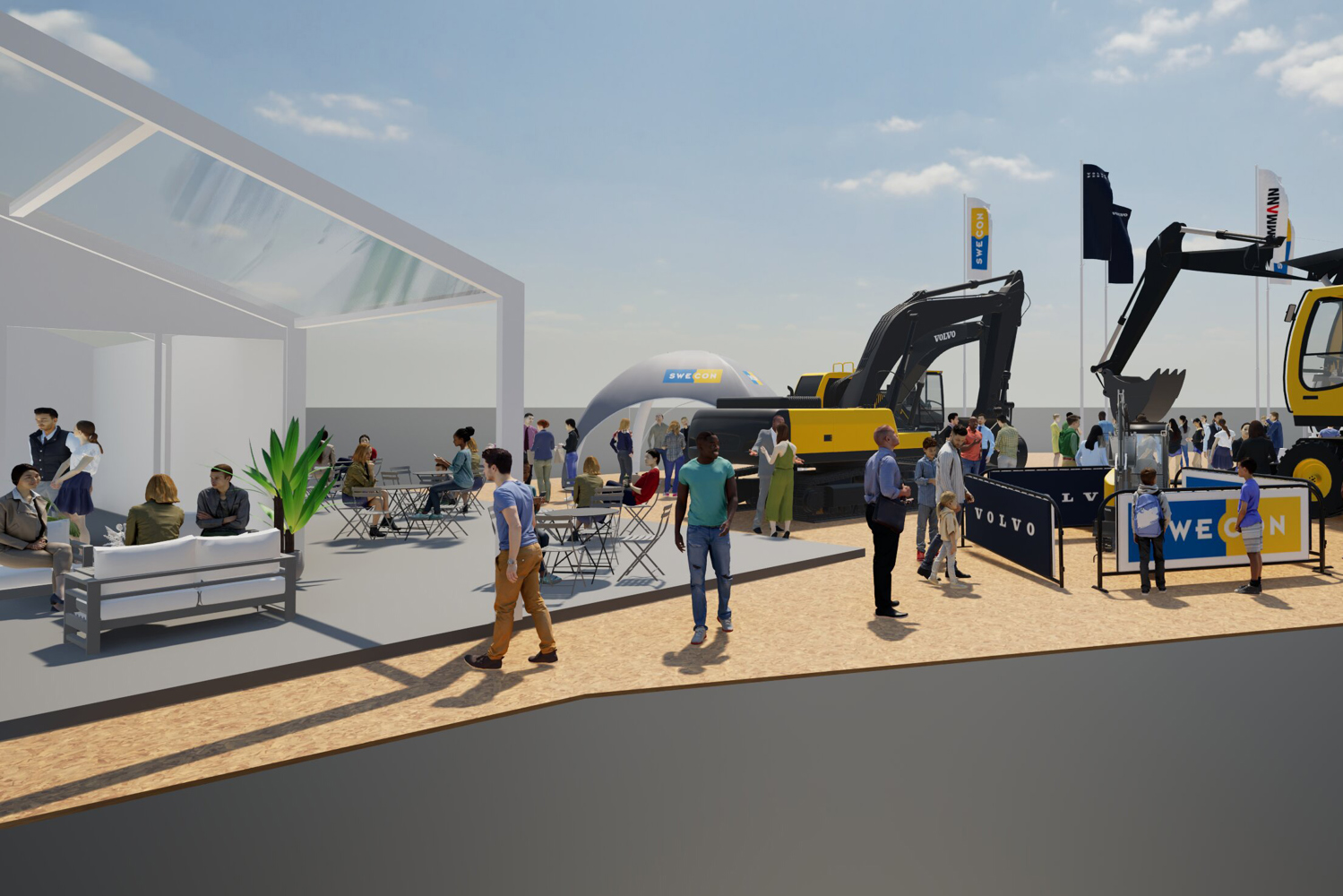 Del av Swecons monter på Svenska Maskinmässan 2026