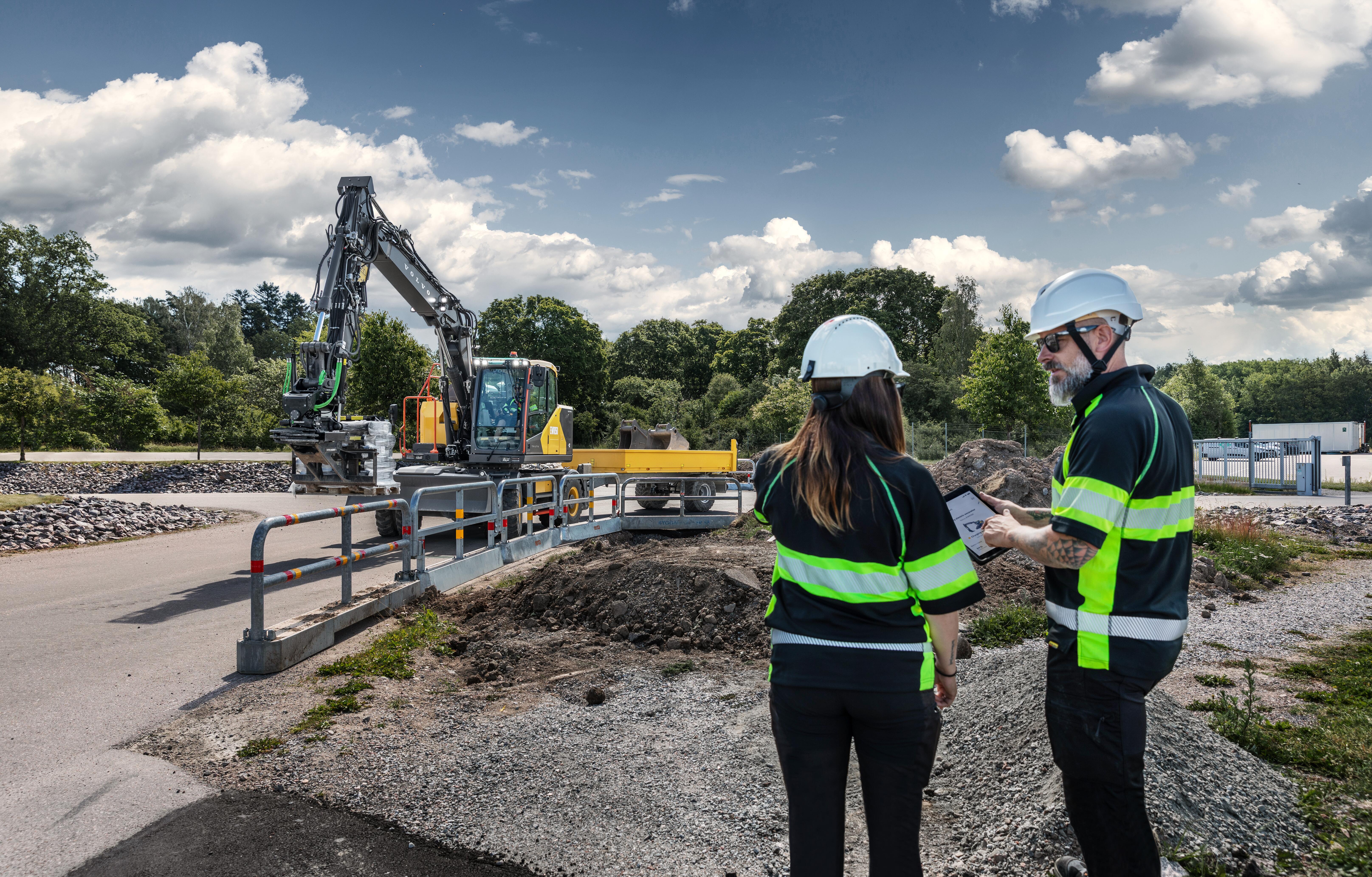 Den elektriska hjulgrävaren Volvo EWR150 Electric visas på Svenska Maskinmässan 2026