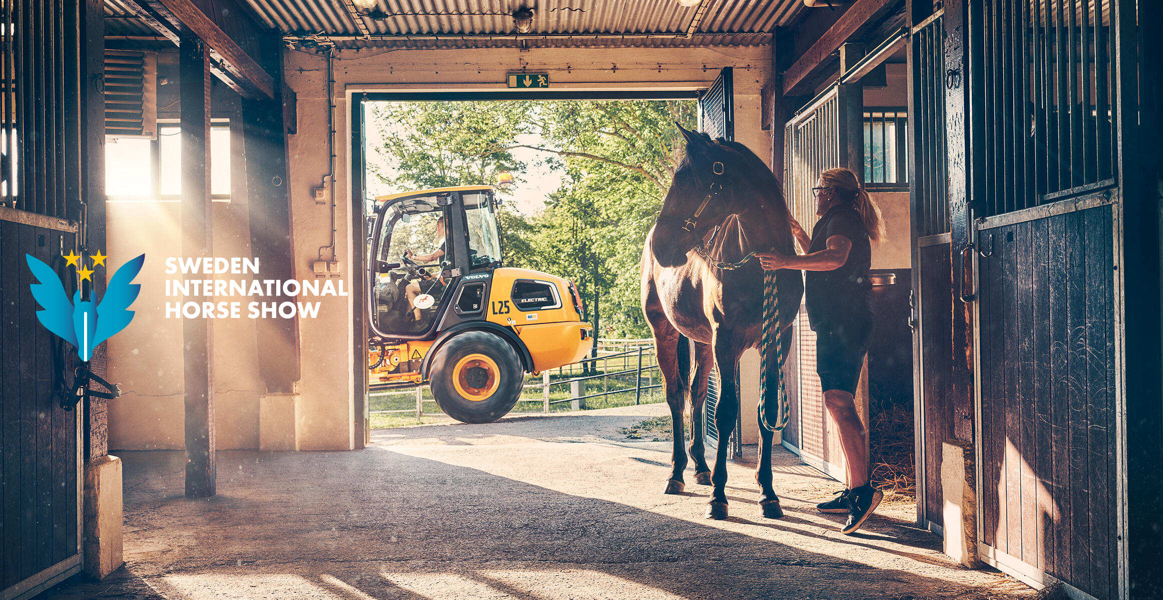 Sweden International Horse Show - med Swecon och Volvo Construction Equipments eldrivna maskiner för lantbruk, hästgård och stuteri